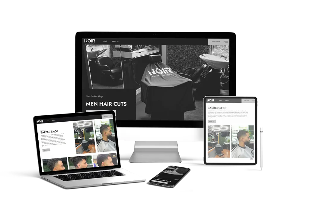 Noir Barber Shop website design by Plum Web Design